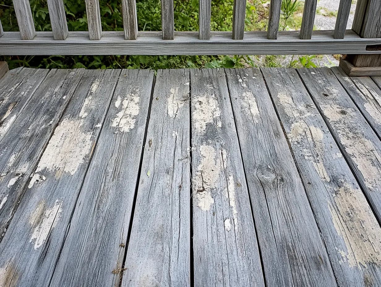 Old deteriorated deck before renovation