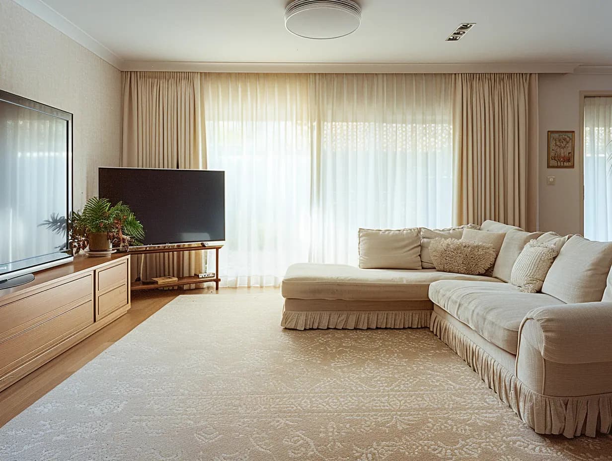 Contemporary living room after renovation