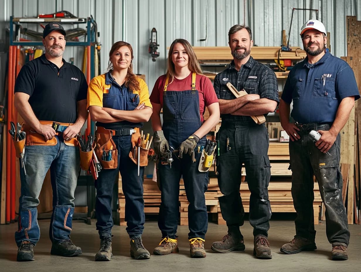 Team of skilled licensed tradespeople